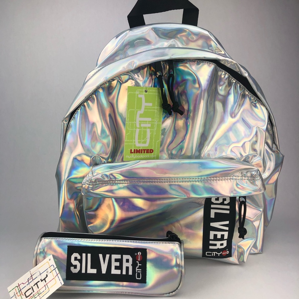 New Holographic Backpack Set European NWT